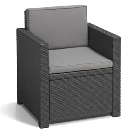 Allibert Cadeira de jardim Monaco grafite