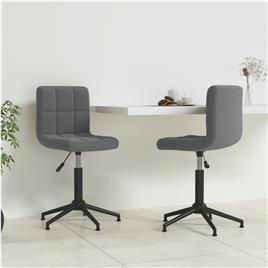 vidaXL Cadeiras de jantar giratórias 2 pcs veludo cinzento-escuro