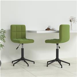 vidaXL Cadeiras de jantar giratórias 2 pcs veludo verde-claro