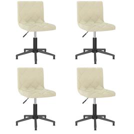 vidaXL Cadeiras de jantar giratórias 4 pcs veludo cor creme