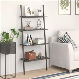 vidaXL Unidade 4 prateleiras inclinada 64x34x150,5 cm preto