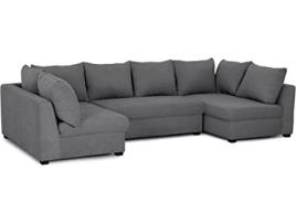 Sofá BUDWING Gael (4 lugares - Cinza escuro - Poliéster - 304x141x81 cm)