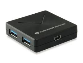 HUBBIES 4-Port USB 3.0 Hub - Black - HUBBIES02B