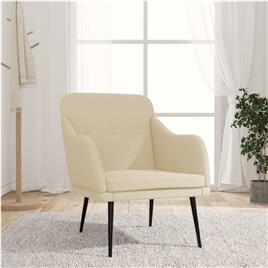 vidaXL Cadeira com apoio de braços 63x76x80 cm tecido cor creme