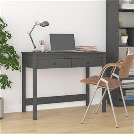 vidaXL Secretária com gavetas 100x50x78 cm pinho maciço cinzento