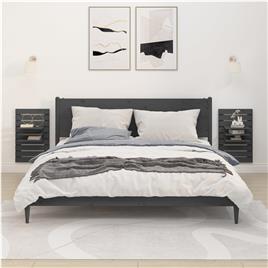 vidaXL Prateleiras de montagem na parede 2 pcs pinho maciço cinza