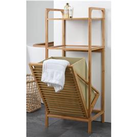 Bathroom Solutions Estante arrumação 2 prateleiras + cesto 95cm bambu