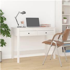 vidaXL Secretária com gavetas 100x50x78 cm pinho maciço branco
