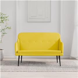 vidaXL Banco 110x76x80 cm tecido amarelo-claro