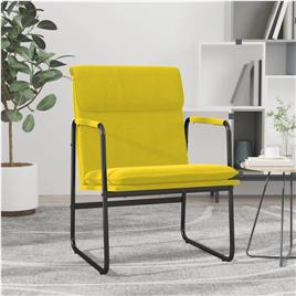 vidaXL Cadeira lounge 55x64x80 cm tecido amarelo-claro