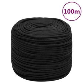 vidaXL Corda de barco 10 mm 100 m polipropileno preto completo