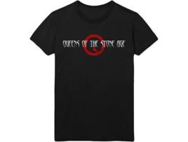 T-Shirt ROCK OFF Queens Of The Stone Age - Text Logo Preto (Tamanho: L)