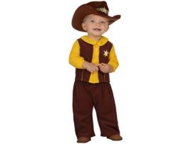 Fato de Bebé DISFRAZZES Cowboy Castanho (Tam: 0 a 6 meses)