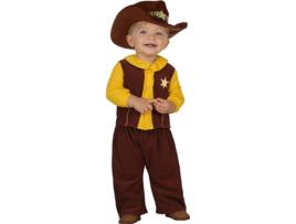 Fato de Bebé DISFRAZZES Cowboy Castanho (Tam: 0 a 6 meses)