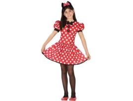 Fato de Menina  Minnie Vermelho Com Laço (Tam: 3 a 4 anos)