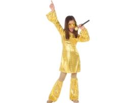 Fato de Menina  Disco Dourado Infantil (Tam: 5 a 6 anos)
