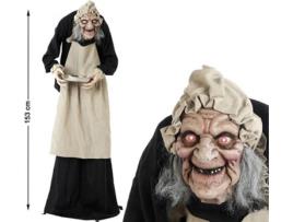 Figura DISFRAZZES Idosa de Decoração Luz e Som (153 cm - Halloween)