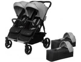 Carrinho de Bebé Gémeos  2 Alcofas Silver