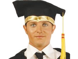 Chapéu  Estudante Universitário Com Faixa Dourada (Tam: Tamanho Único)