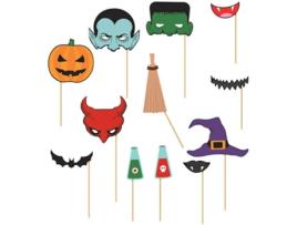 Acessórios para Festa  Conjunto para PhotoBoth Halloween 12 Peças