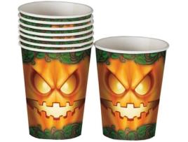 Decorações de Halloween  Copos Abóbora (8 Un - 10 cm)