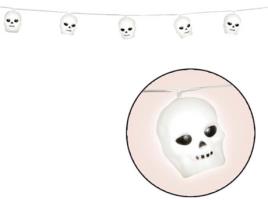 Decorações de Halloween  Grinalda de 12 Caveiras com Luz (180 cm)