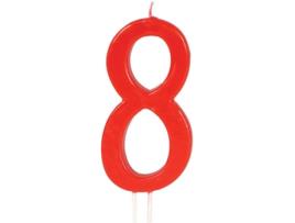 Vela  Aniversário 8 (Vermelho)