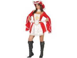 Fato de Mulher  Mosqueteira Com Flor De Lis Vermelho (Tam: S)