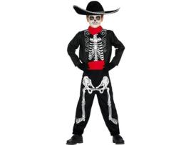 Fato de Menino  Esqueleto Mariachi (Tam: 10 a 12 Anos)