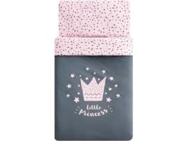 Conjunto para Cama de Bebé PEKEBABY Little Crown Rosa (100x135 cm)