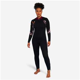 Fato de neoprene 4/3 de Marcha aquática Mulher Preto/estampado