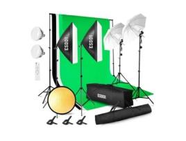 Kit Estúdio Completo ESDDI Softboxes Led Bi Color + Fundos e Luzes