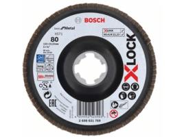 Discos de Lamelas BOSCH X-Lock - Versão Côncava - Prato de Plástico - 125 Mm - G 80 - X571 - Best para Metal - 1 Peça