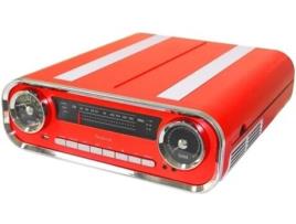 Gira-Discos LAUSON O1Tt17 Vermelho Bluetooth Vintage