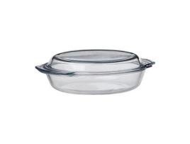 ASSADEIRA DE VIDRO REDONDA COM TAMPA 22X8CM 1,7L
