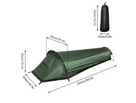 Tenda ultraleve de acampamento, mochila de viagem única, barraca verde do exército 100% saco de dormir à prova d'água