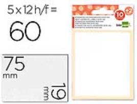 Etiquetas Adesivas 10 + 2 Folhas, 19X75 mm, 60 Etiquetas