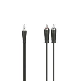 Cabo de Áudio 2 x RCA - Áudio Jack 3.5mm, Preto