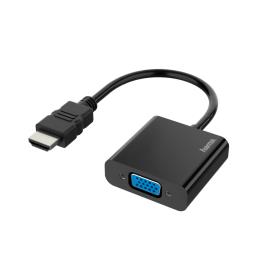 hama Adaptador HDMI (M) - 3.5 mm Jack + VGA (M), 0,15 m, Preto