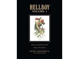Livro hellboy library volume 1: seed of destruction and wake the devil de mike mignola (inglês)