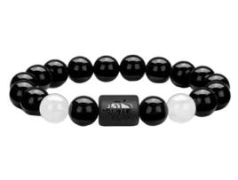 Pulseira ZENDRO Onyx Constellation Touro (Missanga - Preto - 18 a 20 cm)