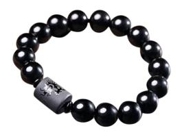 Pulseira NIMAXI Dragon (Missanga - Preto - 21 cm)