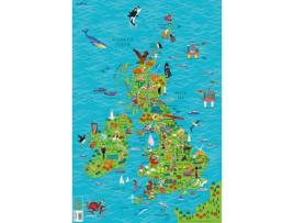 Livro children's wall map of the united kingdom and ireland de collins kids (inglês)