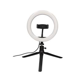 Ring light LED ARO DE LUZ SELFIE 12W TRIPÉ DE MESA RGB