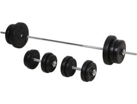 Conjunto de Barras e Halteres HOMCOM 2 em 1 (Preto - )