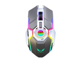 Novo Mouse Sem Fio Luminoso Rgb Recarregável, Design Ergonômico Para Jogos De Escritório Mouse 2.4G (Cinza)