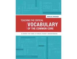 Livro teaching the critical vocabulary of the common core de marilee sprenger (inglês)