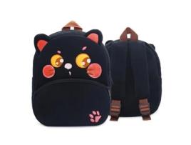 Mochila de animais de desenho animado mochila de criança mochila de pelúcia do jardim-de-infância Gato preto animal