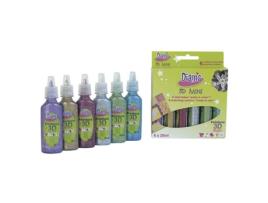 Kit de Tintas DIAM'S 6 Cores deg Glitter 3D Mini Total Star