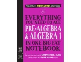 Livro everything you need to ace pre-algebra and algebra i in one big fat notebook de jason wang (inglês)